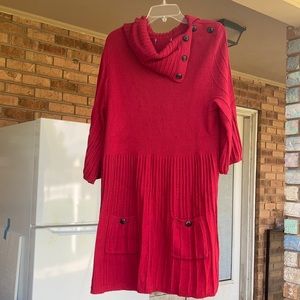 Red Soft sweater dress